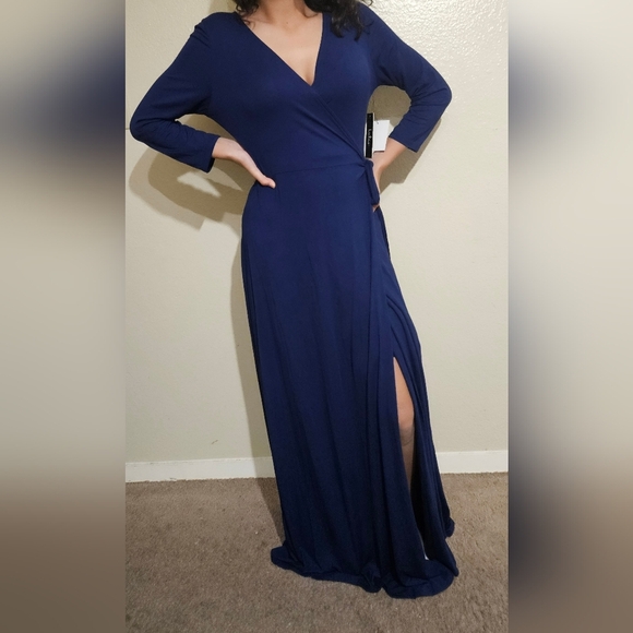 Lulu's Deep Blue Long Sleeve Dress - Picture 4 of 11